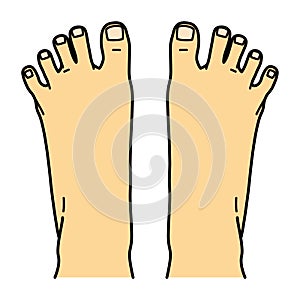 Bare foot, instep, illustration photo